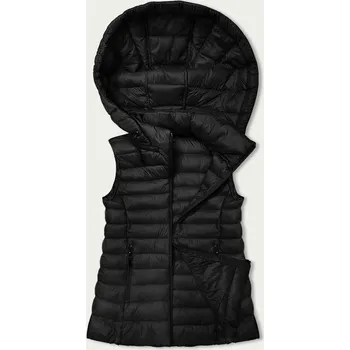Dámská vesta Černá dámská prošívaná vesta s kapucí (16M9139-392) odstíny černé M (38)