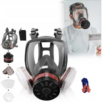 Kapota LAKÝRNICKÁ MASKA CELOOBličEJOVÁ OCHRANNÁ PROTIPRACHOVÁ PLYNOVÁ SADA FILTRY VLOŽKY