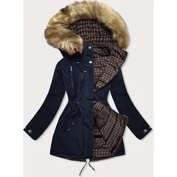 Dámská bunda Dámská dvoustranná zimní bunda tmavě modro-hnědá, odstíny hnědé S (36) i392_18290-46