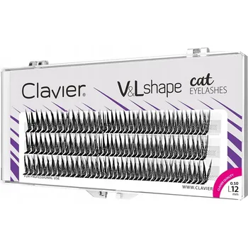 Umělé řasy Trsy řas Clavier V&L Shape kočičí řasy zatočení L - 12 mm