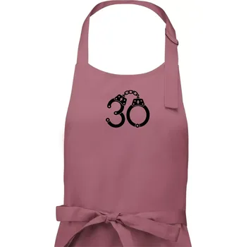 Kuchyňská zástěra Narozeninové tričko pro policajta - pouta 30 - Pánská zástěra na vaření - Univerzální velikost ( Starorůžová )