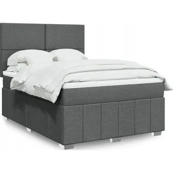 Postel Čalouněná dvoulůžková postel VidaXL 160x200 v odstínech šedé