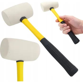 Kladivo Gumová palička karosářská Sklolaminátová rukojeť Bílá Dlažební 60mm 600g