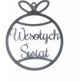 Vánoční dekorace KOVÁNOVÁ VÁNOČNÍ KOULE VÁNOČNÍ DEKORACE "Veselé Vánoce" - STŘÍBRNÁ SADA