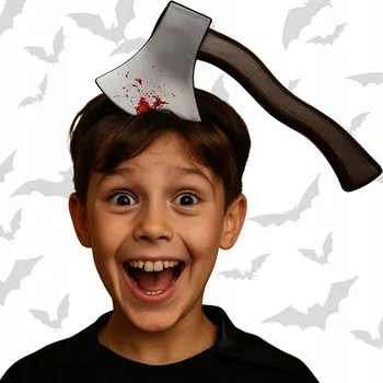 Karnevalový kostým ČELENKA NA HLAVU SEKERKA ZAPÍCHNUTÁ DO KRVE SEKERKA KOSTÝM NA HALLOWEEN