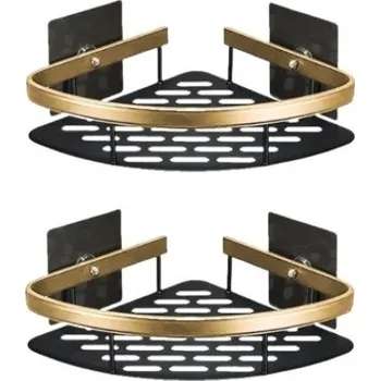 Koupelnový nábytek 2 KS ZÁVĚSNÁ POLICE SAMOLEPICÍ LOFT NA ZEĎ DO KOUPELNY, POD SPRCHU