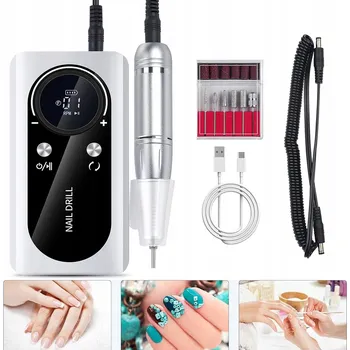 Frézka Frézka na nehty 45000Rpm Rotátor Power Bank 6 fréz Pouzdro Typ C