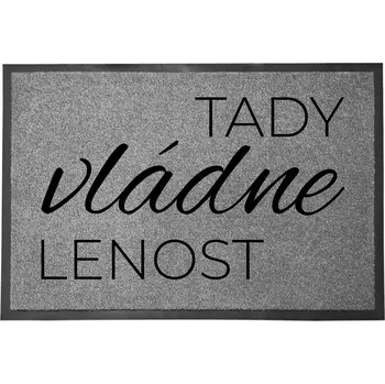 Vstupní rohožka šedá | Dárek Vtipná dekorativní Lenost vládne