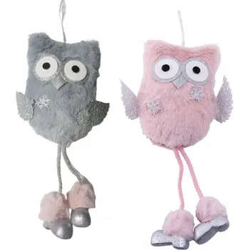 Vánoční ozdoba SOVA VÁNOČNÍ DEKORACE ZÁVĚSNÁ OZDOBA NA STROMEČEK, NA KLIKU