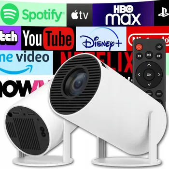 Projektor PROJEKTOR 4K Přenosný Android Smart Mini TV LED Projektor s WiFi a reproduktorem