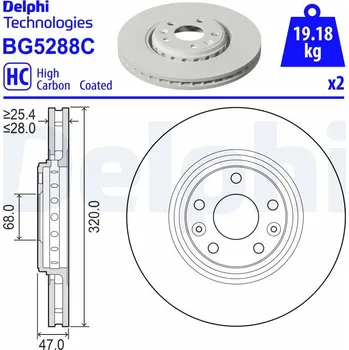 Brzdový kotouč Brzdový kotouč DELPHI BG5288C