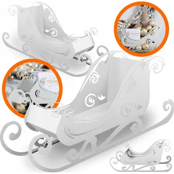 Vánoční dekorace Sáně Mikuláše Vánoční Dekorace BARVA BÍLÁ