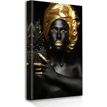 Obraz OBRAZ NA PLÁTNĚ VE STYLU ČERNÉ A ZLATA 50x70 DO OBÝVACÍHO POKOJE, LOŽNICE