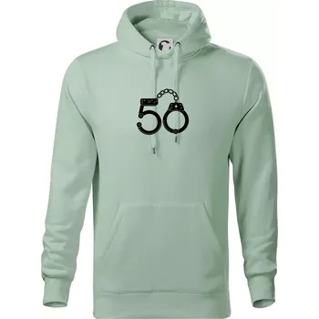 Pánská mikina Narozeninové tričko pro policajta - pouta 50 - Mikina pánská Cape s kapucí - 2XL ( Sage )