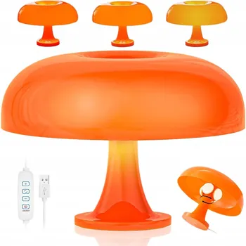 Lampička NOČNÍ LAMPA LED oranžová GLAMOUR - STOLNÍ LAMPA HŘÍBEK DO LOŽNICE
