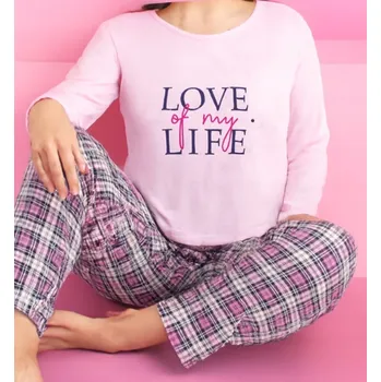 Dámské pyžamo Dámské pyžamo Rinda bavlna růžové, velikost 4XL