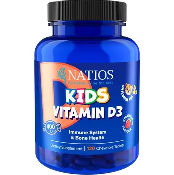 Natios Kids Vitamin D3 400 IU jahoda 120 cps.