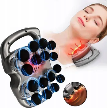 Masážní přístroj 16 hlavic Vibrační Masážní Přístroj pro masáž těla, zad, masážní pistole GUN