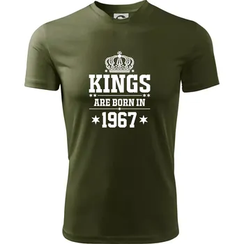 Pánské tričko Kings are born in 1967 - Pánské triko Fantasy sportovní (dresovina) - 2XL ( Military )