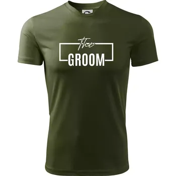 Pánské tričko Trika na rozlučku ve čtverci - The Groom - Pánské triko Fantasy sportovní (dresovina) - 2XL ( Military )