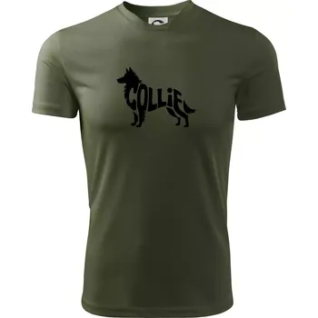 Pánské tričko Colie nápis v těle - Pánské triko Fantasy sportovní (dresovina) - XL ( Khaki )