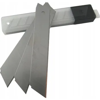 Pracovní nůž ČEPELE DO ŘEZACÍHO NOŽE NA TAPETY PAPÍR KARTON LÁMACÍ ČEPEL 18 MM 10 KUSŮ