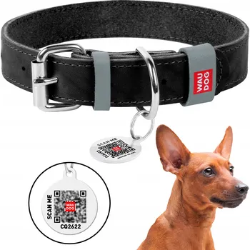 Obojek pro psa Kožený obojek pro psa, černý, velikost S