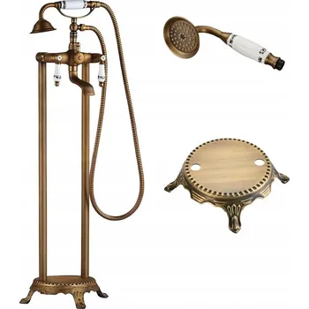 Vodovodní baterie Volně stojící vanová baterie CHDE retro mosaz zlatá