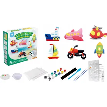 kreativní sada SÁDROVÉ FIGURKY K MALOVÁNÍ VELKÁ SADA BAREV AUTÍČKO DÁREK