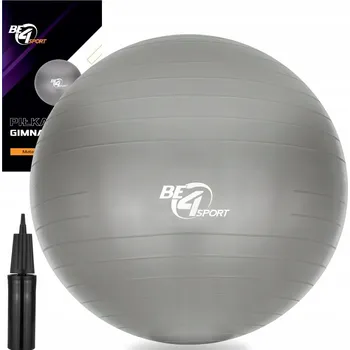 Gymnastický míč Klasický míč Be4Sport Anti-Burst 65 cm šedý s pumpičkou