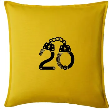 Polštář Narozeninové tričko pro policajta - pouta 20 - Polštář 50x50 - 50x50 - Pouze potah ( Žlutá )