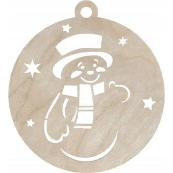 Vánoční dekorace DŘEVĚNÁ VÁNOČNÍ KOULE SNĚHULÁK NA VÁNOČNÍ STROMEK VÁNOČNÍ OZDOBY