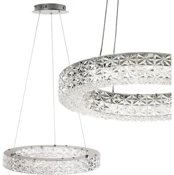 Toolight Toolight, LED stropní křišťálové svítidlo 40cm, 24W, 4000K, MS004-CP, chromová, OSW-09614
