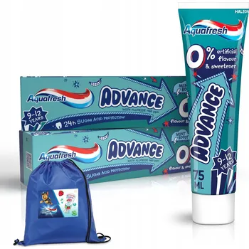 zubní pasta Aquafresh Advance Zubní Pasta pro Děti 9-12 Let 2x75ml + Dárek