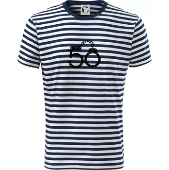 Pánské oblečení Narozeninové tričko pro policajta - pouta 50 - Triko na vodu - XL ( Prouhovaná )