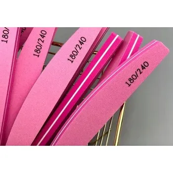 Pilník leštička na nehty 180/240 růžová loďka