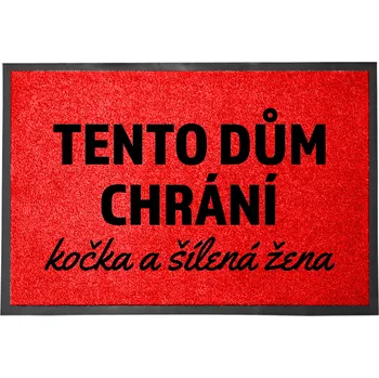 Rohožka Vstupní rohožka červená | Dárek Vtipná dekorativní rohožka Silná Žena