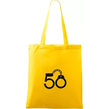 Narozeninové tričko pro policajta - pouta 50 - Taška bavlněná - 42 x 38 cm ( Žlutá )