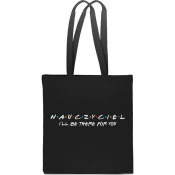 Nákupní taška EKO Bavlněná taška černá ke Dni učitelů friends TT_741