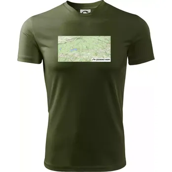 Pánské tričko Jizerské hory mapa - Pánské triko Fantasy sportovní (dresovina) - S ( Military )