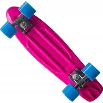 SKATEBOARD FISCHBOARD PLASTOVÝ KRÁTKÝ 22 PALCŮ RŮŽOVÝ
