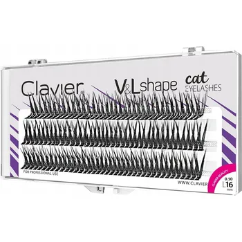 Umělé řasy Trsy řas Clavier V&L Shape kočičí řasy zatočení L - 16 mm