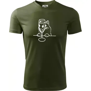 Pánské tričko Kočka a sklínka - Pánské triko Fantasy sportovní (dresovina) - M ( Military )