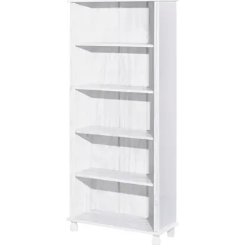 Knihovna Regál IDEA nábytek 77 x 180 x 30 cm bílý