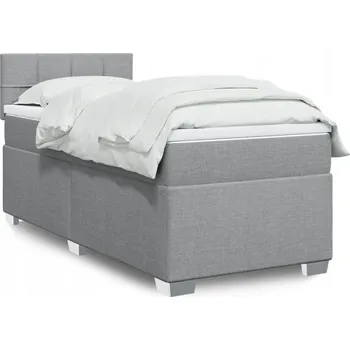 Postel Čalouněná jednolůžková postel VidaXL 100x200 cm, odstíny šedé