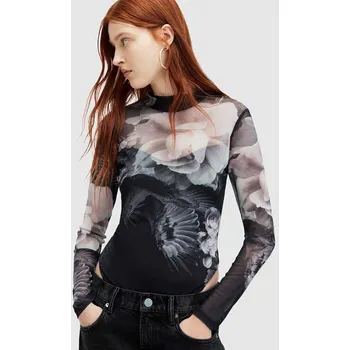 Dámská halenka Halenka AllSaints ELIA VALLEY dámská, černá barva, vzorovaná WM598Z 99A, vel. 40