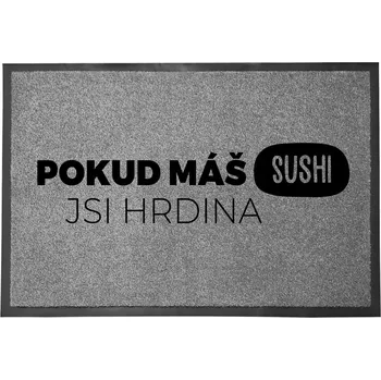 Vstupní rohožka šedá | Dárek Vtipná dekorativní Sushi Hrdina