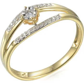 Prsten Gems, Diamantový prsten Akira ze žlutého a bílého zlata, vel. 53, prům. 16.9 mm, 585-38-1-2890.2ZB0.0.53.HSI.000