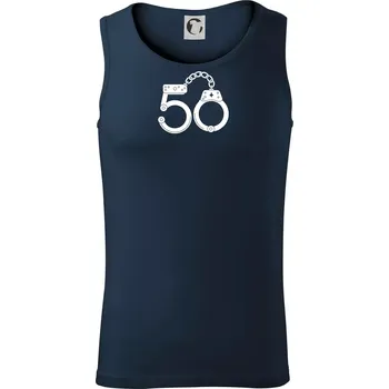 Narozeninové tričko pro policajta - pouta 50 - Tílko pánské Core - L ( Námořní modrá (velmi tmavá - téměř černá) )
