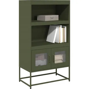 Komoda Komoda olivově zelená, 68x39x123 cm, Ocel